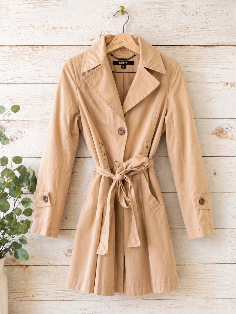 DKNY Classic Tan Trench Coat